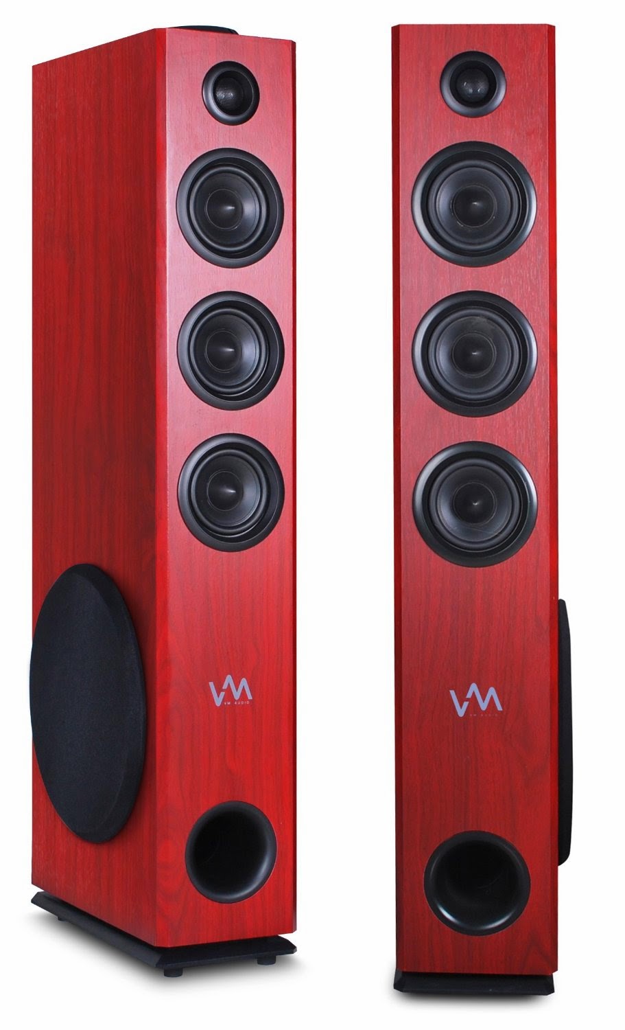 VM Audio EXAT33 Cherry Floorstanding Powered Bluetooth Home Tower