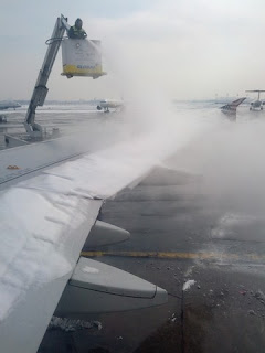 De-icing the wing of our Virgin America AIrbus.