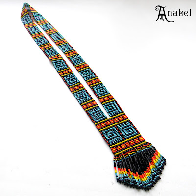 купить гердан гайтан этническое яркое украшение ручной работы из бисера Anabel