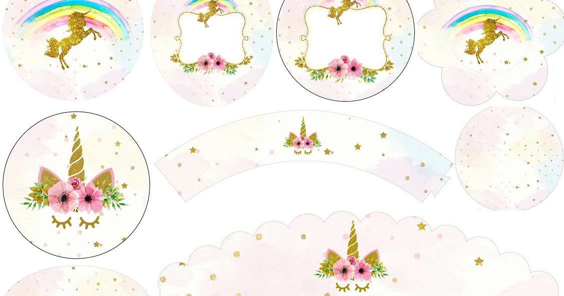 free printable unicorn cupcake toppers paper trail design printable