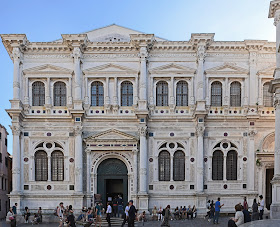 The facade of the historic Scuola Grande di San Rocco