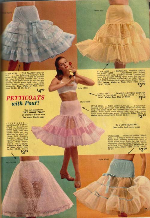 50s Fashion Mode Petticoat Slip Nylons Stockings Girdle Bra Nightdress
