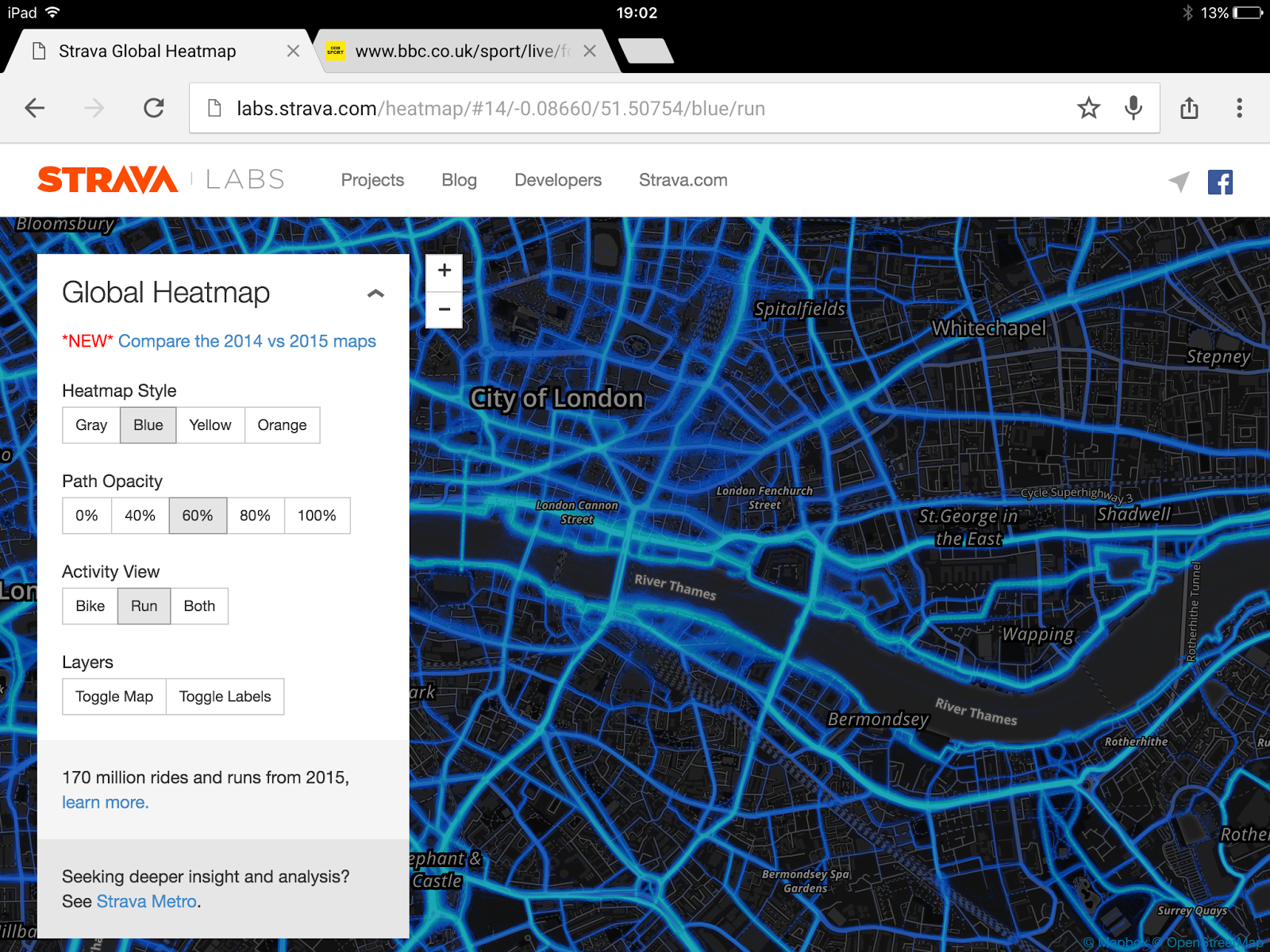 Глобальная карта активности strava