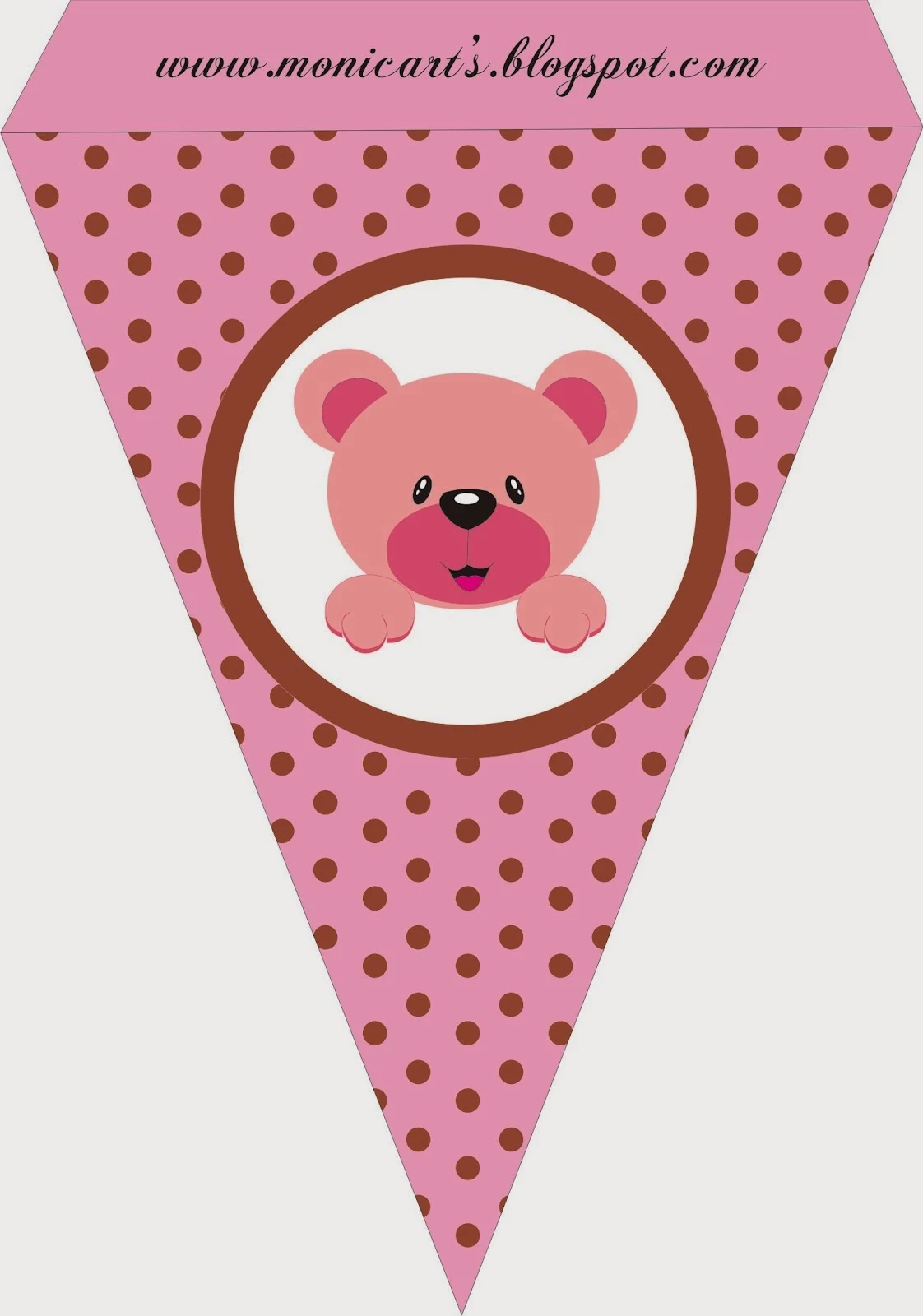 Pink Bear, Free Printable Banner.