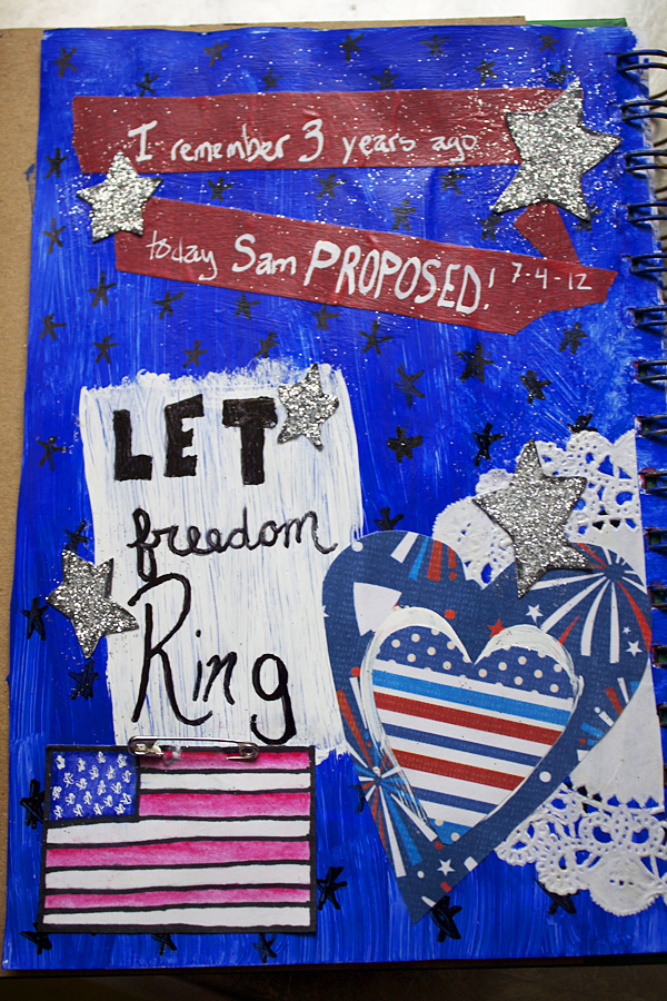 Nest Candy Fourth of July Art Journal Page