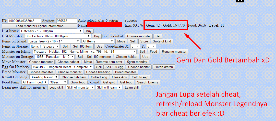 cheat hack monster legend without tool terbaru 2015