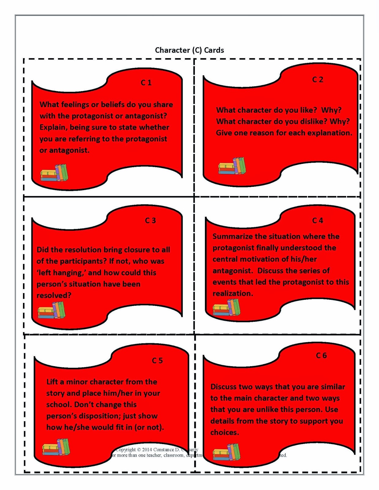 Literature Task Cards-Character
