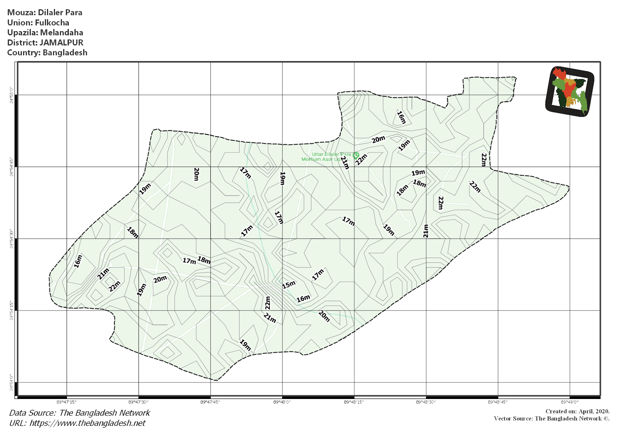 Map of Dilaler Para Mouza of Melandaha Upazila, JAMALPUR Map of Dilaler Para Mouza of Melandaha Upazila, JAMALPUR, Bangladesh.