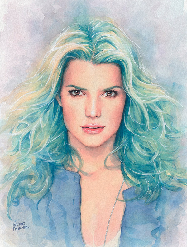 Watercolor Portrait Illustrations By Hector Trunnec