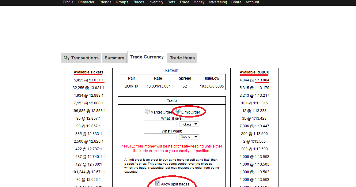 Using The Roblox Currency Trade For Profit The Complete How To - roblox tix into robux