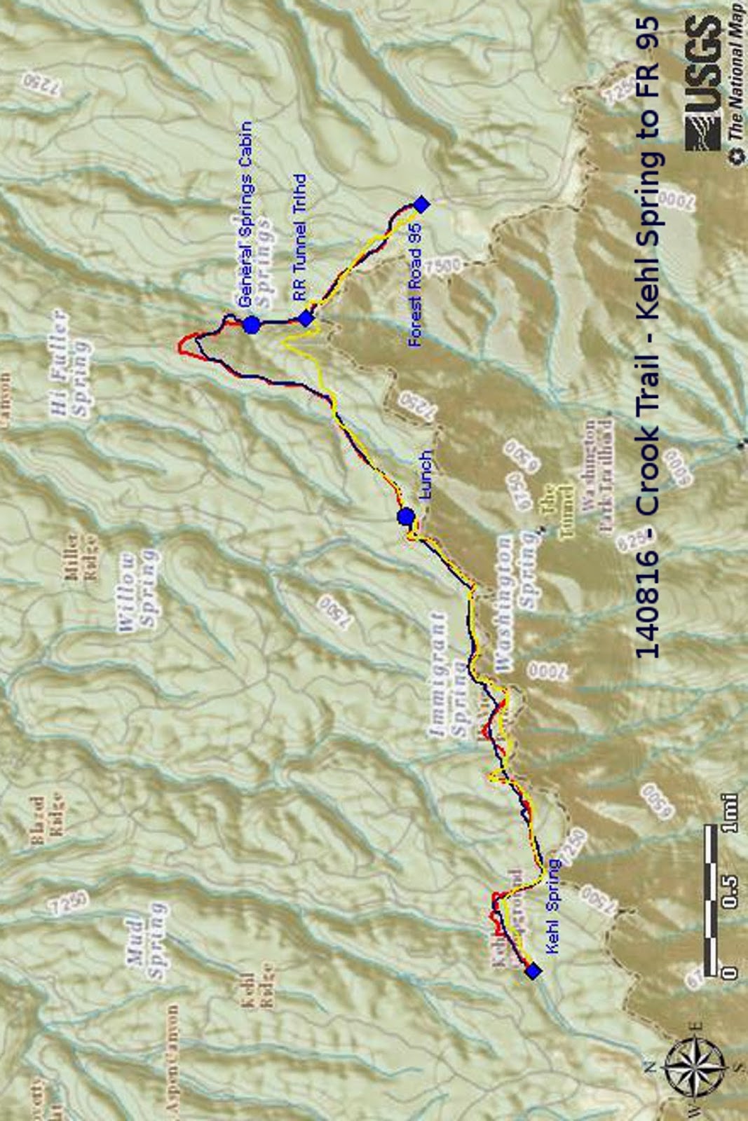 our gps track is shown in red on the included map next page the gps track i downloaded to use as a guide is shown in dark blue and rim road is shown in our gps track is shown in red on the included map next page the gps track i downloaded to use as a guide is shown in dark blue and rim road is shown in