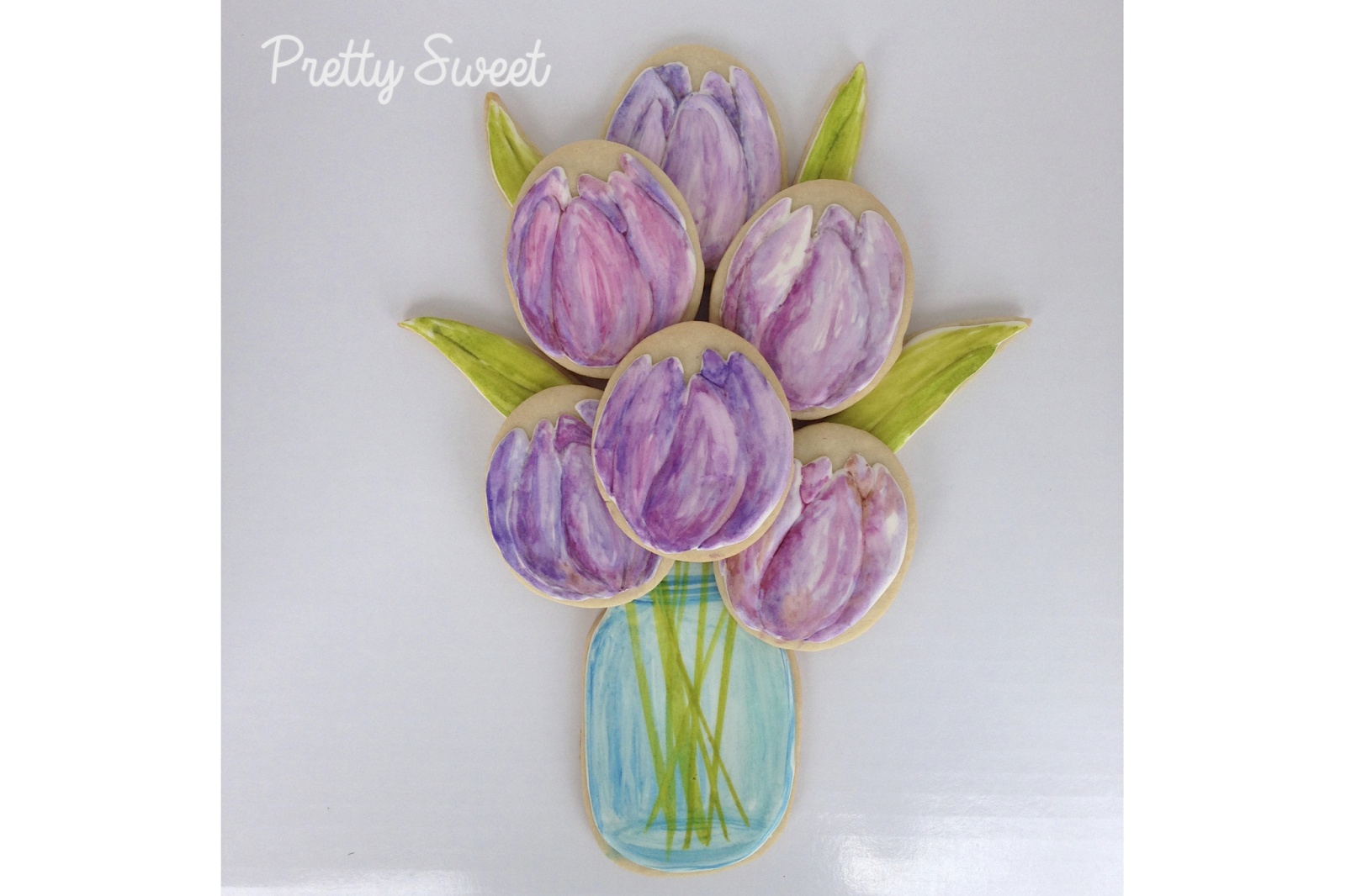 Hand Painted Cookies Tulip Bouquet Pretty Sweet