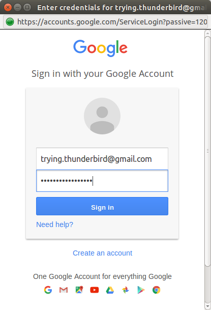 Thunderbird gmail oauth2 email