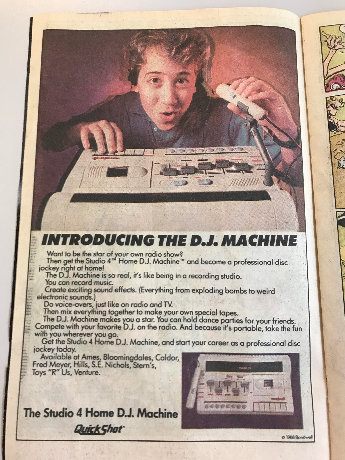 MATRIXSYNTH The Studio 4 Home D.J. Machine by QuickShot Ad From 1988