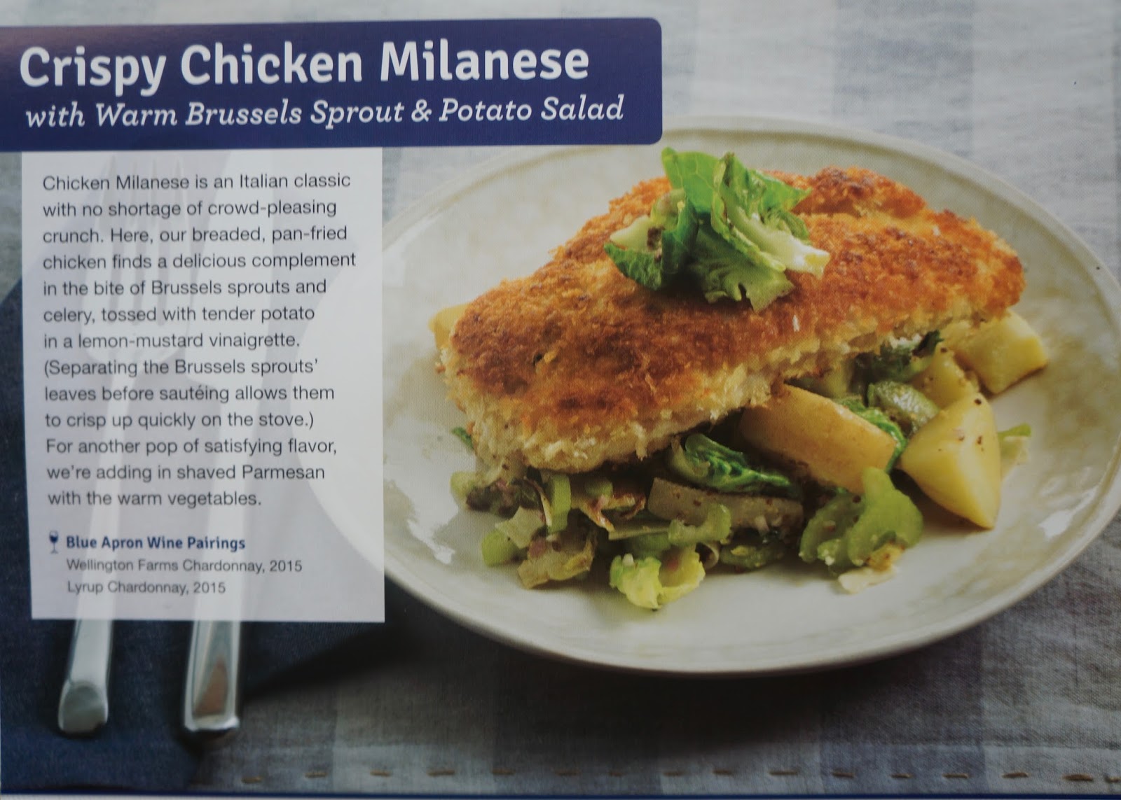 Champagne and Crisps Blue Apron.