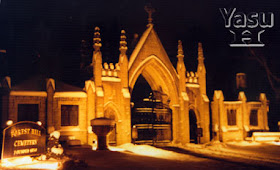 Entrance to Old Forest Cemetery at Night