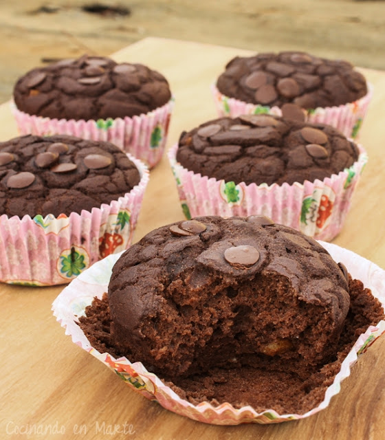 Brownie muffins (sin mantequilla) {no-butter}