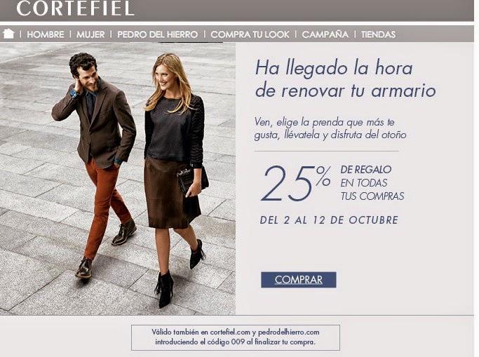 me gusta ahorrar 25 de regalo en tus compras en CORTEFIEL me gusta ahorrar 25 de regalo en tus compras en CORTEFIEL
