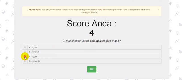 Aplikasi Kuis Berbasis Website Gratis Dengan PHP MySQLi AJAX jQuery Bootstrap Aplikasi Kuis Berbasis Website Gratis Dengan PHP MySQLi AJAX jQuery Bootstrap