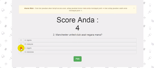 Aplikasi Kuis Berbasis Website Gratis Dengan PHP MySQLi AJAX jQuery Bootstrap