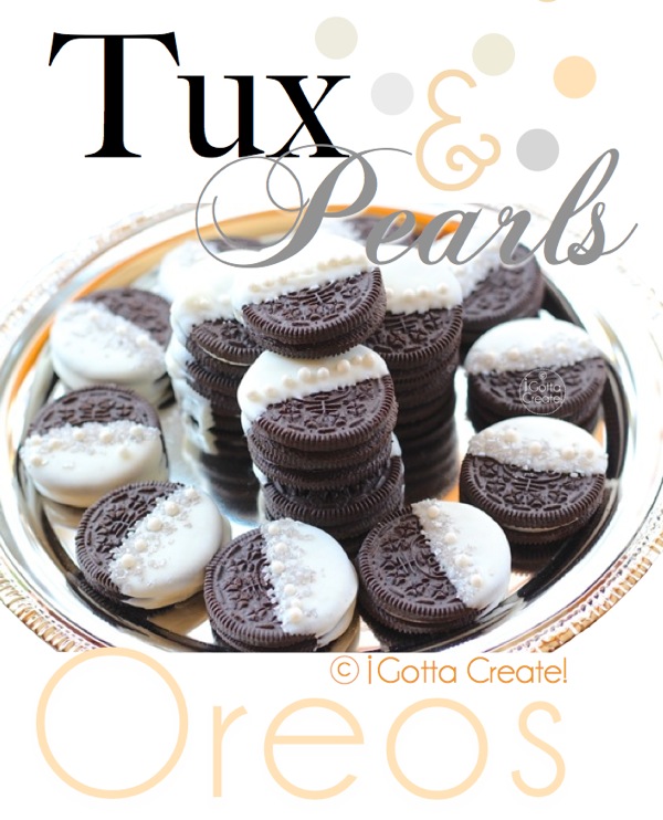 The casual Oreo goes classy!  Tuxedo and Pearls Oreo instructions via I Gotta Create!