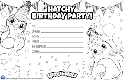 Hatchimals birthday party invitations