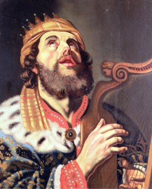 King David praying