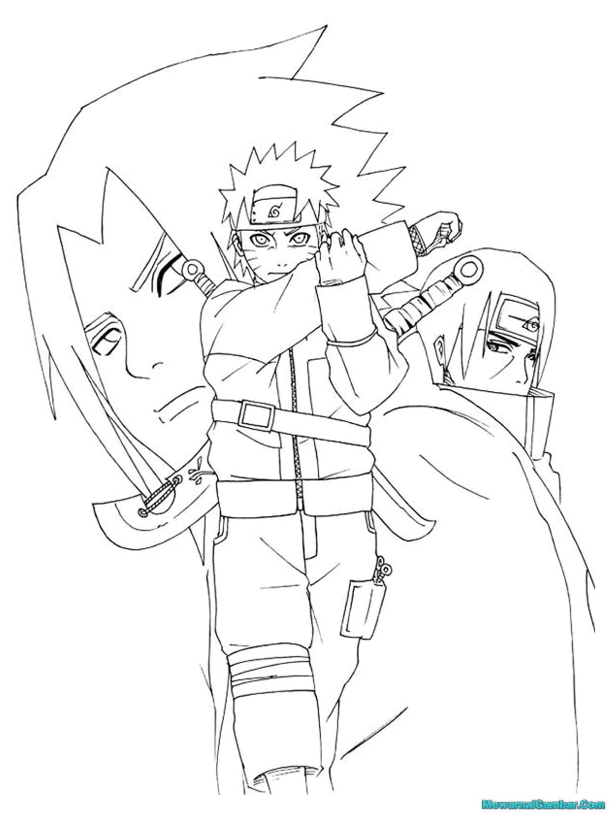 naruto team seven coloring pages - photo #22