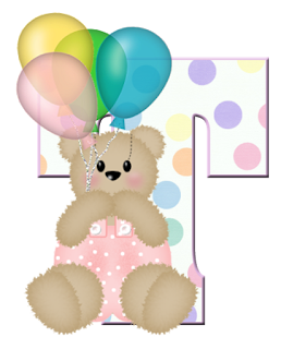 Abecedarios de Osita de Peluche con Globos. Teddy Bear with Balloons Alphabet.