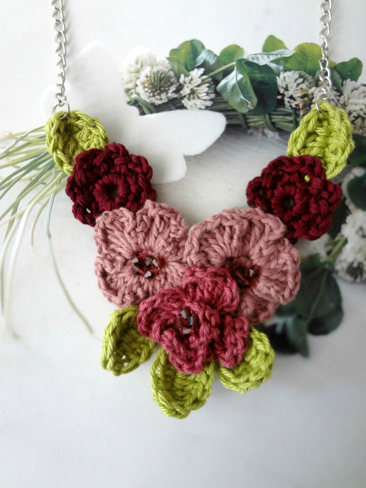 Little Treasures Crochet Flower Necklaces new additions to the shop