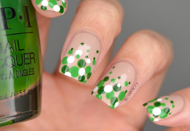 Green Polka Dot Nail Art