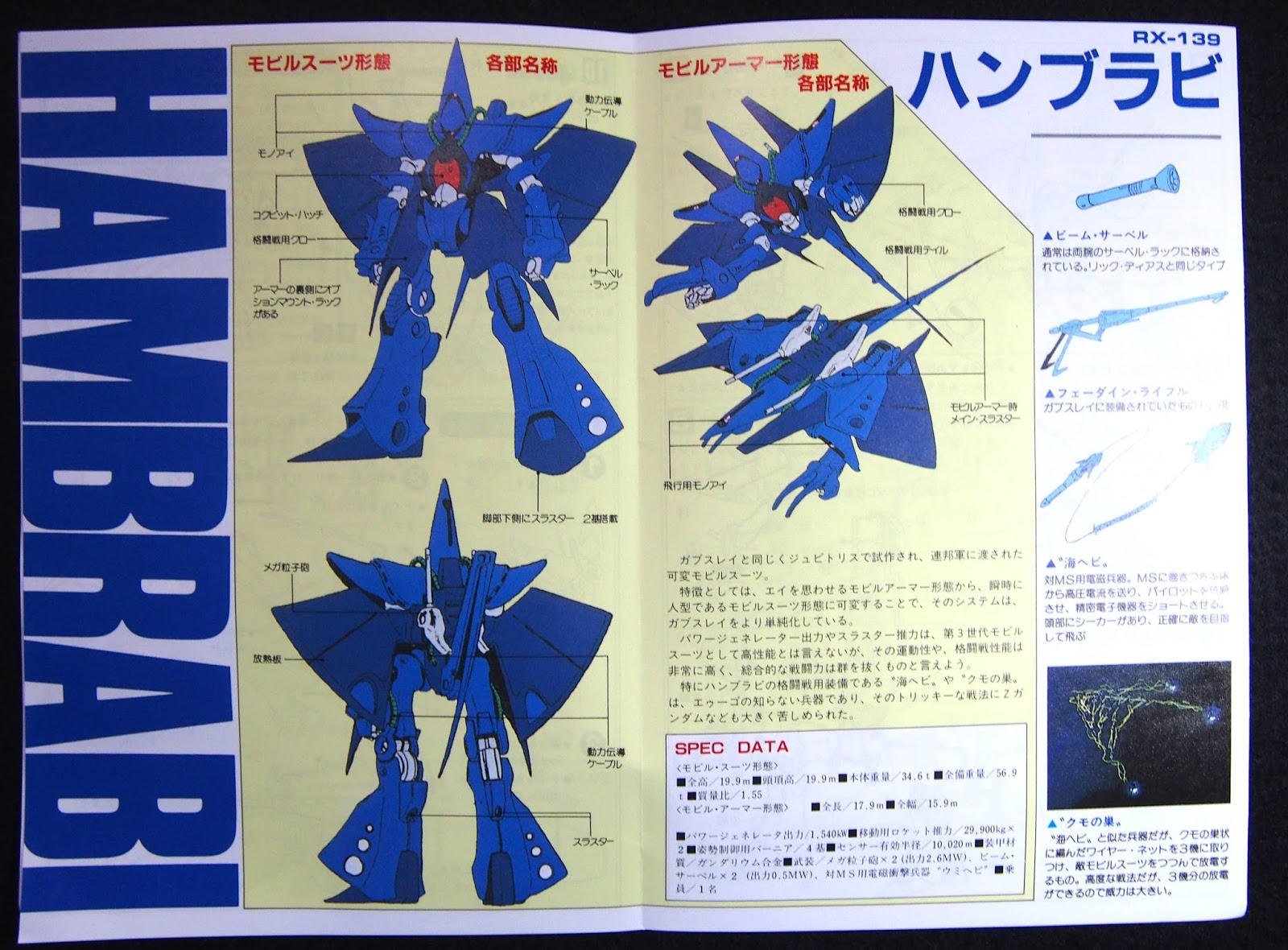 ハンブラビ ジークアクス版風(hgucハンブラビ改造) ハンブラビ