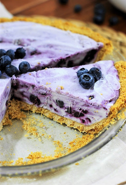 Frozen Blueberry Cream Pie Made with Fresh Blueberries Image