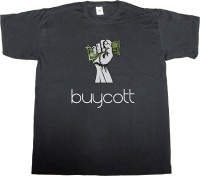 boycott buycott app iphone useless capitalism useless consumer society useless economics t-shirt ephemeral-t-shirts