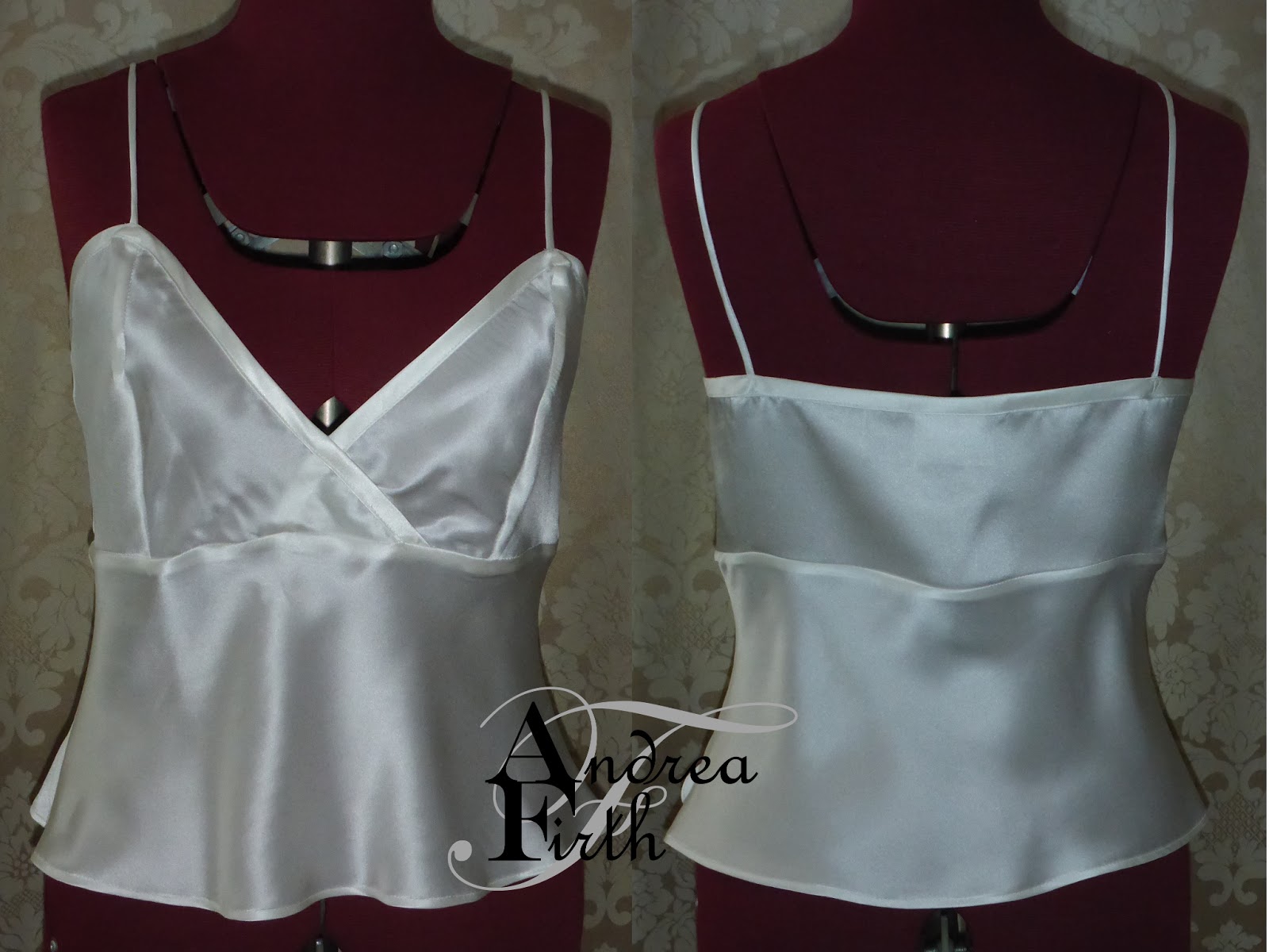 Obsessive Creativeness Lingerie white silk half slips and lace top