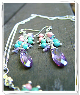 Purple Friends - Swarovski Infused Necklace & Earrings