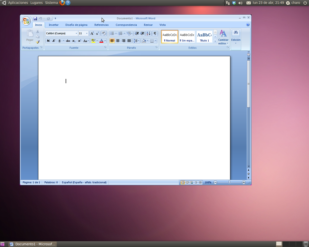 Así somos Linux Wine y Office 2007