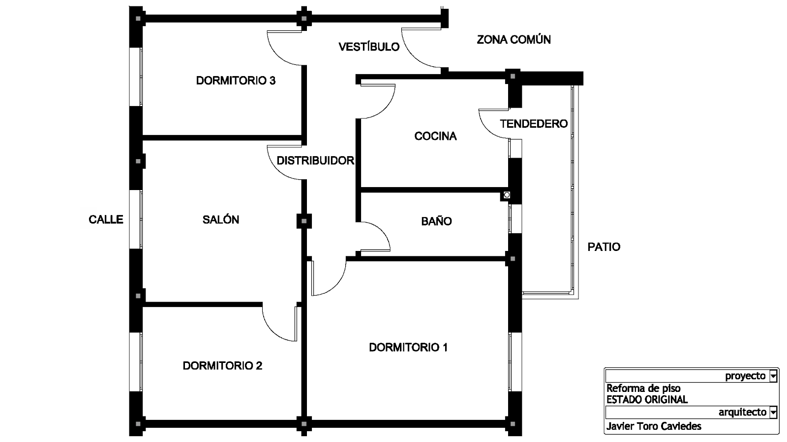 proyecto de reforma de piso estado original