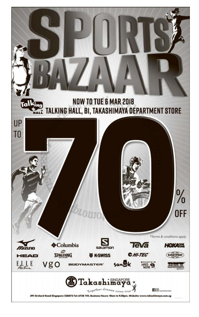Takashimaya Sports Bazaar 01 06 March 2018 Supermarket Promotions