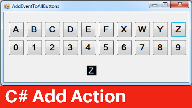 add action to all buttons in c#
