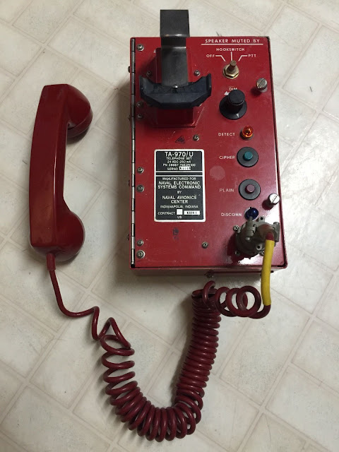 Vintage Surplus TA-970/U Shipboard Telephone Navy Ship or Submarine Red Phone