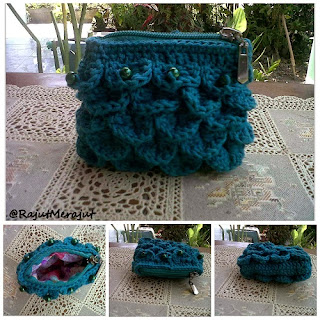 Crochet Coin Purse with Crocodile Stitch, crocodile stitch, tusuk buaya