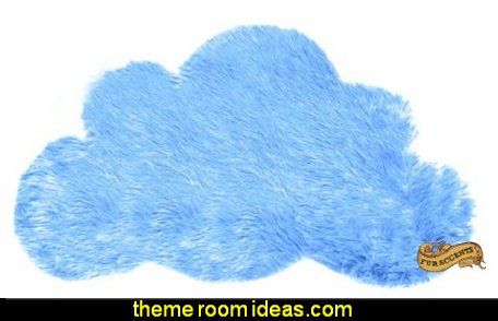 Cloud Shaped Faux Fur Accent Throw blue cloud theme decorating ideas - clouds wall murals - cloud wall decals - cloud decorations - cloud wallpaper - sky wall murals - cloud wall stickers - clouds bedding - clouds duvet covers - Sky themed bedrooms Cloud Shaped Faux Fur Accent Throw blue