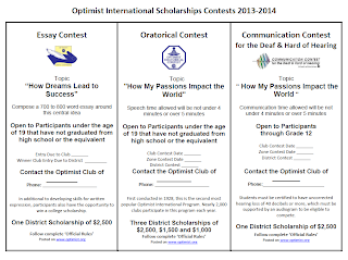 pnw district optimist international scholarship contests