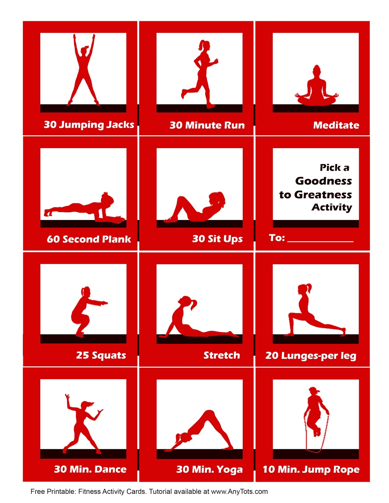 Free Printable Fitness Cards