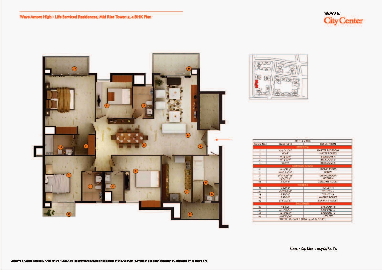 Mid Rise Tower 2,4 BHK Plan