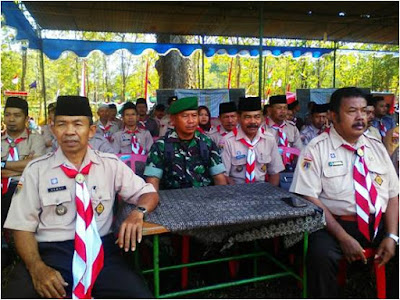 BABINSA PANTIREJO HADIRI PENUTUPAN KEMAH HUT PRAMUKA KE 56