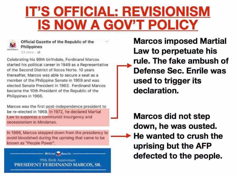 Historical Revisionism Duterte Administration Rewrites History In