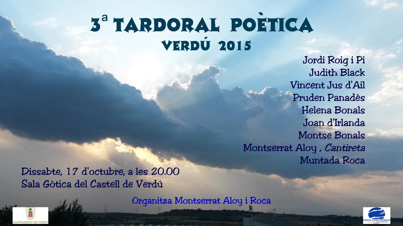 Tardoral poètica a Verdú 17 d'octubre 20h