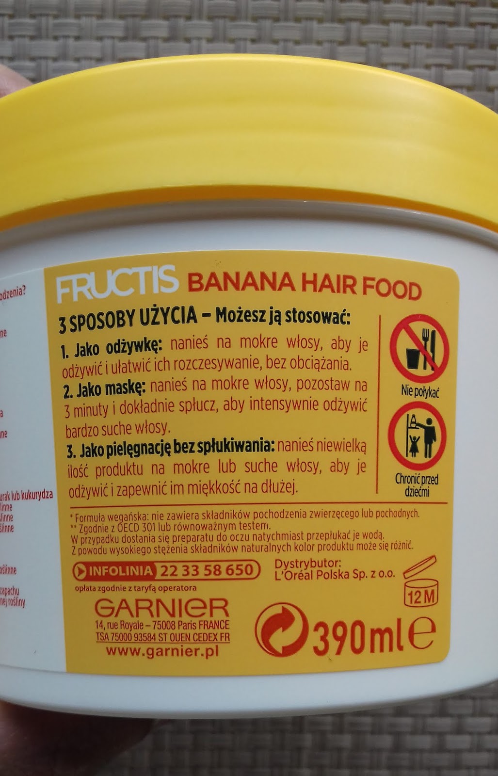 Garnier fructis banana hair food odżywcza maska do włosów bardzo suchych